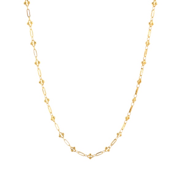 Dot Oval Alternate Chain Necklace - Picture 1 of 3